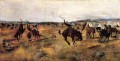 Breaking Camp Art occidental américain Charles Marion Russell